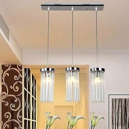 Modern Och Modern Kristallkrom Metall Taklampa