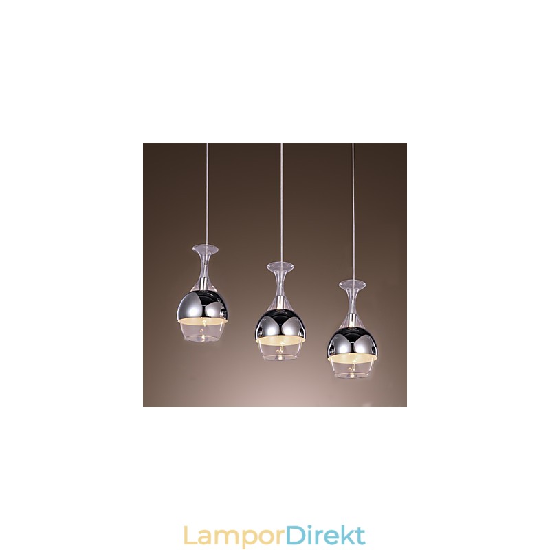 French Style Creative 3 Light Pendel I Form Av Bägare