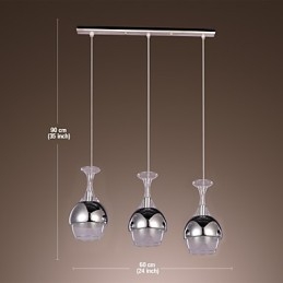French Style Creative 3 Light Pendel I Form Av Bägare