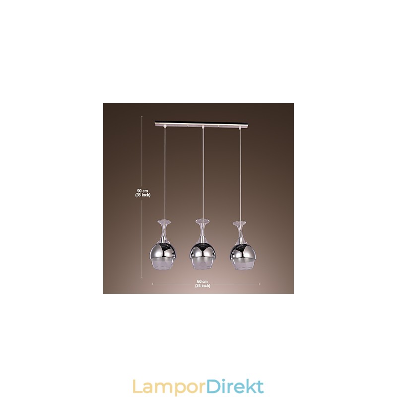 Modern Creative 3 Light Pendel I Form Av Bägare