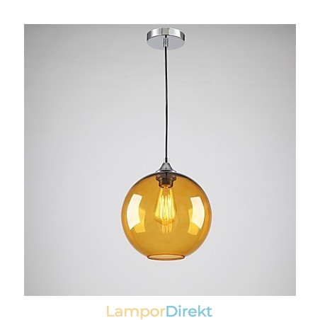 Modernt Glas Taklampa I Rund Bärnsten Bubble Design Glasskärm Modernt Glas Taklampa I Rund Bärnsten Bubble Design Glasskärm