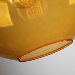 Modernt Glas Taklampa I Rund Bärnsten Bubble Design Glasskärm