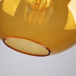 Modernt Glas Taklampa I Rund Bärnsten Bubble Design Glasskärm