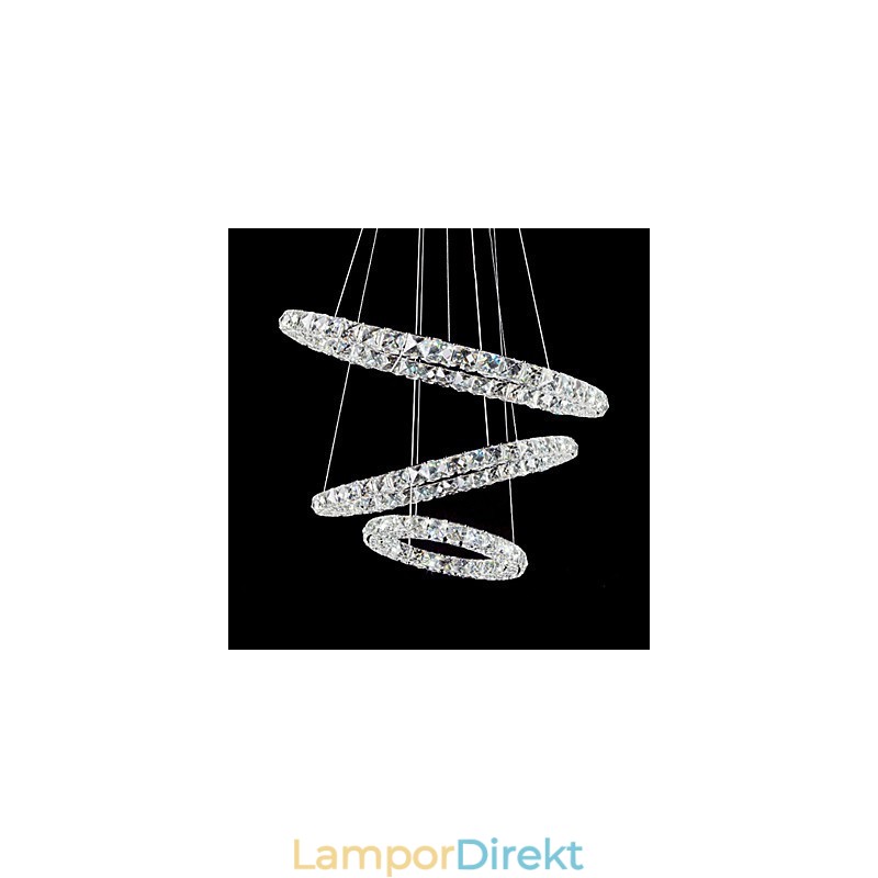44W Modern Samtida Kristallkrom Metall Taklampa