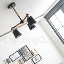 3 Ljus Modern Modern Trä Ljuskrona Ljus