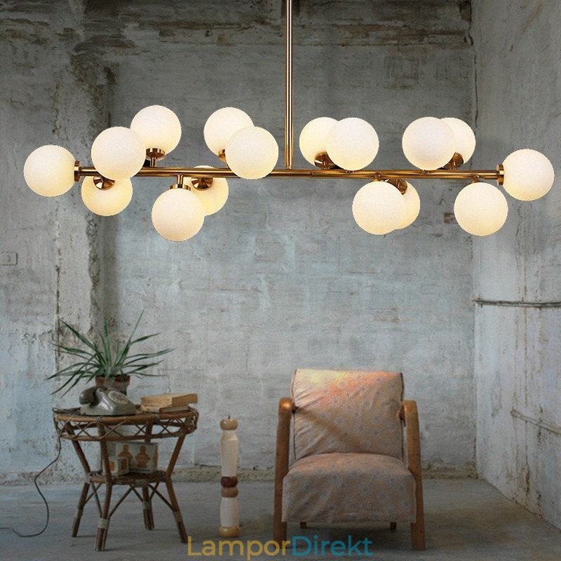 Modern Contemporary 16 Ljus Ljuskrona Med Glasskärm Och Lampa