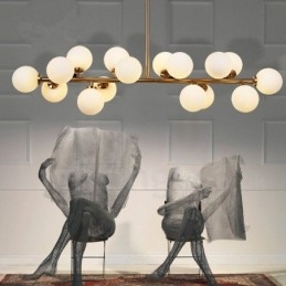 Modern Contemporary 16 Ljus Ljuskrona Med Glasskärm Och Lampa
