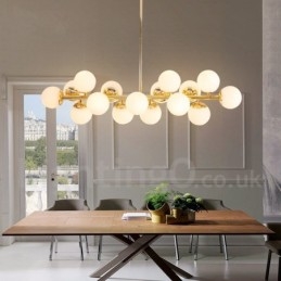 Modern Contemporary 16 Ljus Ljuskrona Med Glasskärm Och Lampa