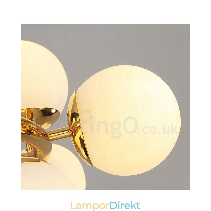 Modern Contemporary 16 Ljus Ljuskrona Med Glasskärm Och Lampa