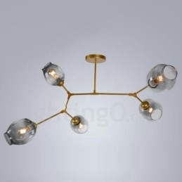 Modern Contemporary 5 Ljus Ljuskrona Med Glasskärmslampa