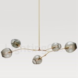 Modern Contemporary 5 Ljus Ljuskrona Med Glasskärmslampa