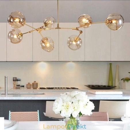 Modern Contemporary 7 Light Ljuskrona Med Klarglasskärm Och Lampa Modern Contemporary 7 Light Ljuskrona Med Klarglasskärm Och Lampa