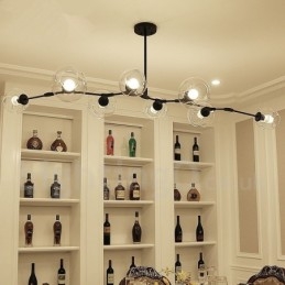 8 Ljus Modern Modern Ljuskrona Med Skärm I Klarglas Och Lampa (Svart Gyllene)