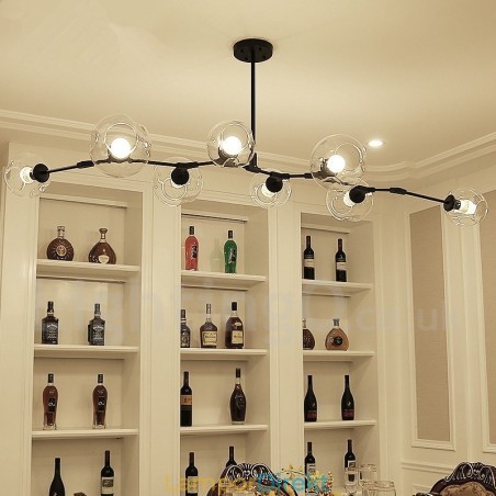 8 Ljus Modern Modern Ljuskrona Med Skärm I Klarglas Och Lampa (Svart Gyllene) 8 Ljus Modern Modern Ljuskrona Med Skärm I Klarglas Och Lampa (Svart Gyllene)