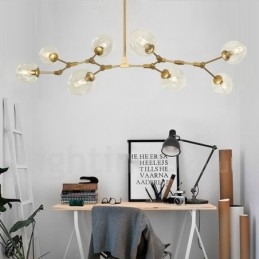 8 Ljus Modern Modern Ljuskrona Med Skärm I Klarglas Och Lampa (Svart Gyllene)