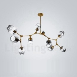 10 Ljus Gyllene Ljuskrona Med Glasskärm Ljus I Modern Modern Stil