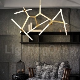 10 Ljus Modern Modern Ljuskrona Ljus (Svart Gyllene)