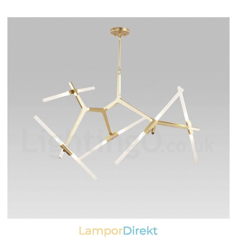 10 Ljus Modern Modern Ljuskrona Ljus (Svart Gyllene)