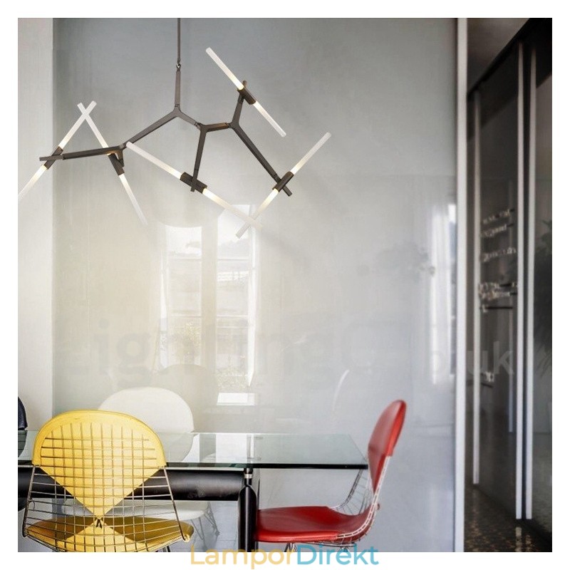 10 Ljus Modern Modern Ljuskrona Ljus (Svart Gyllene)