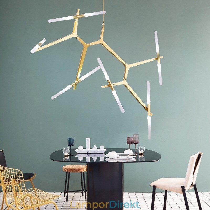 12 Ljus Modern Modern Ljuskrona Ljus (Svart Gyllene)