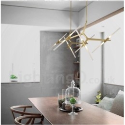 12 Ljus Modern Modern Ljuskrona Ljus (Svart Gyllene)