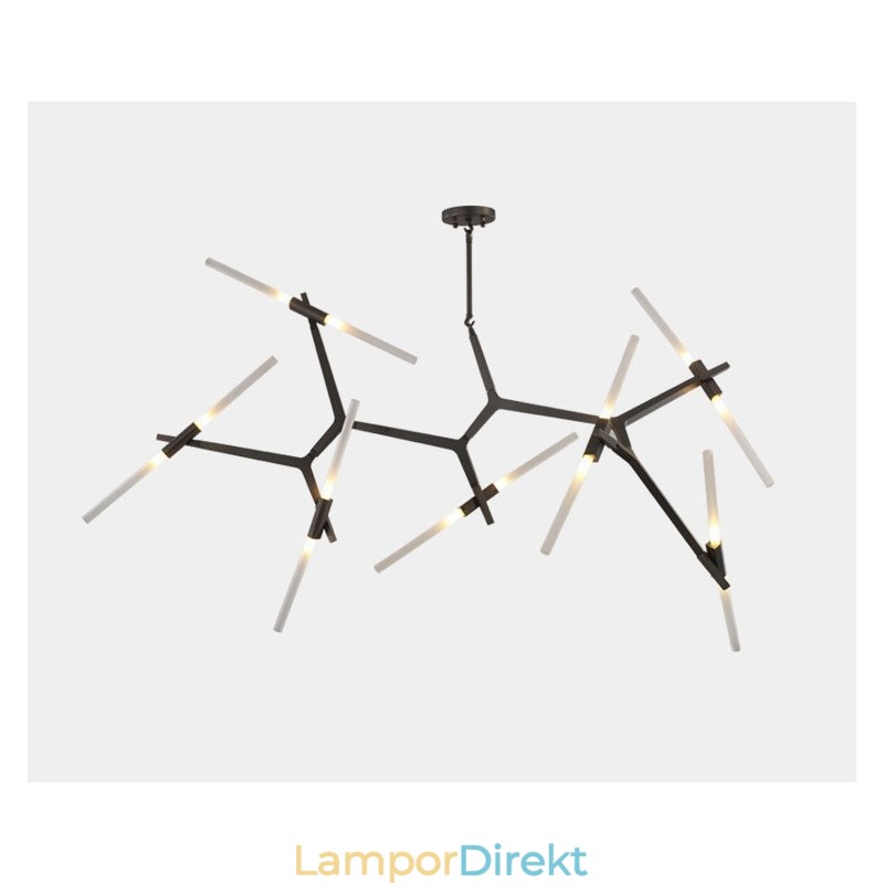 14 Ljus Modern Modern Ljuskrona Ljus (Svart Gyllene)