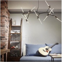 14 Ljus Modern Modern Ljuskrona Ljus (Svart Gyllene)