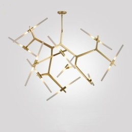 Modern Contemporary 20 Light Chandelier Light (Svart Gyllene)
