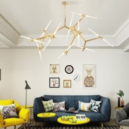 Modern Contemporary 20 Light Chandelier Light (Svart Gyllene)