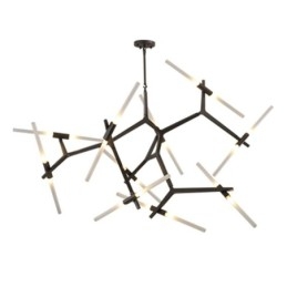 Modern Contemporary 20 Light Chandelier Light (Svart Gyllene)