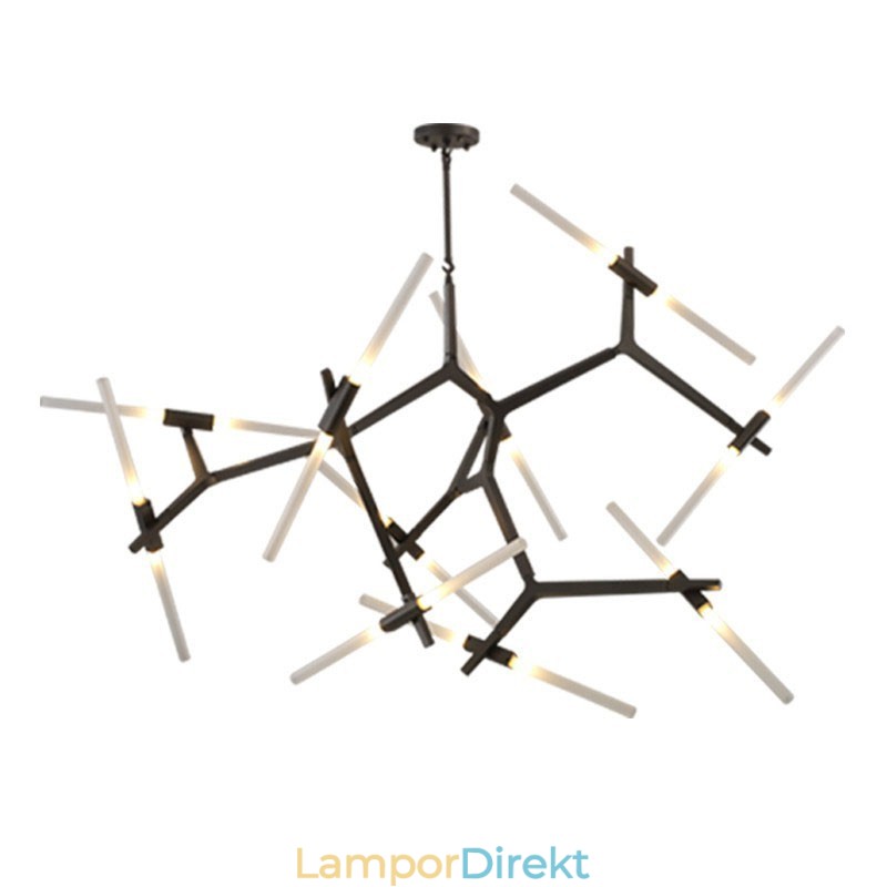Modern Contemporary 20 Light Chandelier Light (Svart Gyllene)