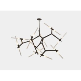 Modern Contemporary 20 Light Chandelier Light (Svart Gyllene)