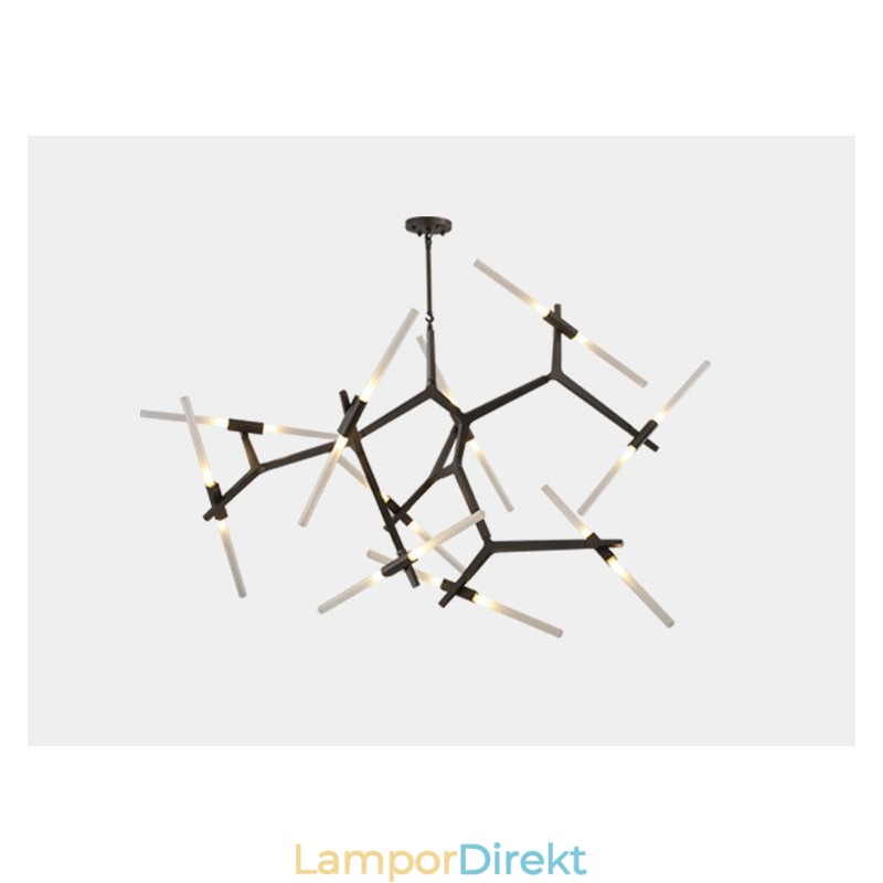 Modern Contemporary 20 Light Chandelier Light (Svart Gyllene)