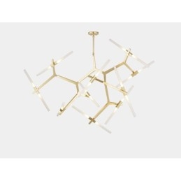 Modern Contemporary 20 Light Chandelier Light (Svart Gyllene)