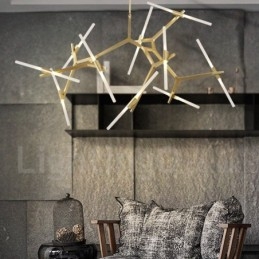 Modern Contemporary 20 Light Chandelier Light (Svart Gyllene)