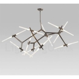 Modern Contemporary 20 Light Chandelier Light (Svart Gyllene)