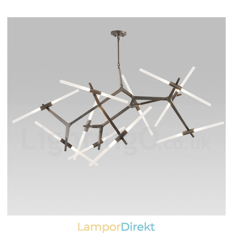 Modern Contemporary 20 Light Chandelier Light (Svart Gyllene)