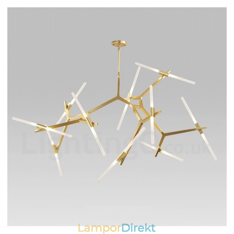Modern Contemporary 20 Light Chandelier Light (Svart Gyllene)