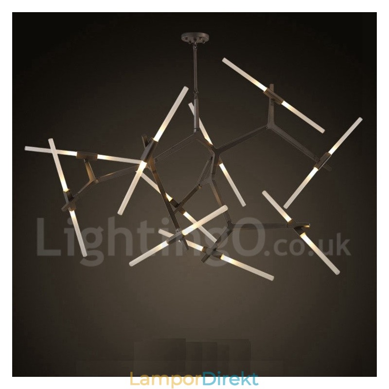 Modern Contemporary 20 Light Chandelier Light (Svart Gyllene)