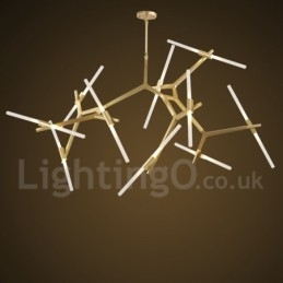 Modern Contemporary 20 Light Chandelier Light (Svart Gyllene)