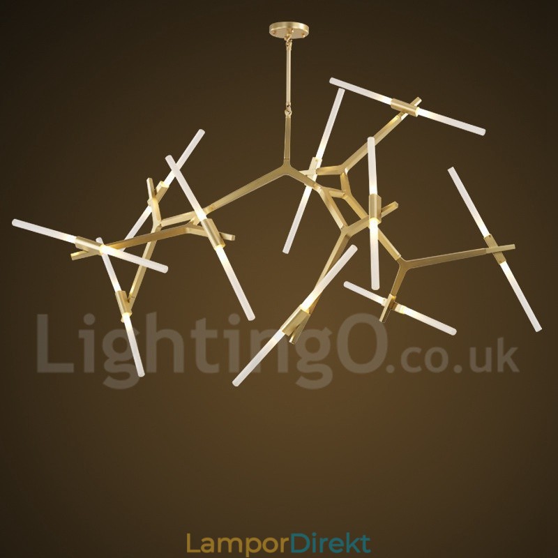 Modern Contemporary 20 Light Chandelier Light (Svart Gyllene)