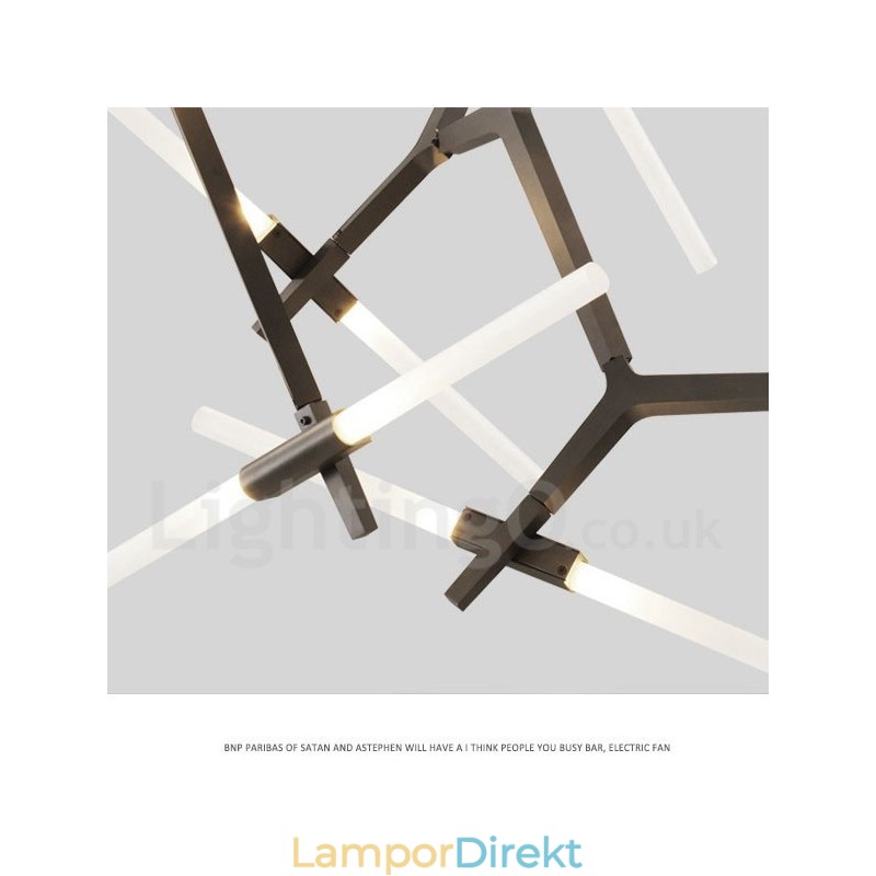 Modern Contemporary 20 Light Chandelier Light (Svart Gyllene)