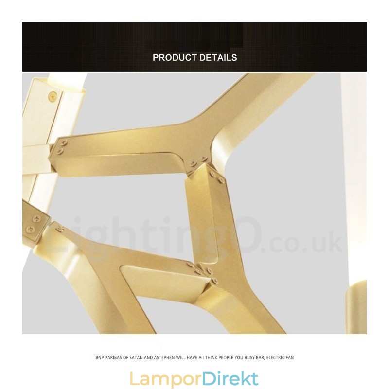 Modern Contemporary 20 Light Chandelier Light (Svart Gyllene)