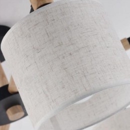 Modern Contemporary 3 Ljus Envånings Träkrona Med Trumtygsskärm &