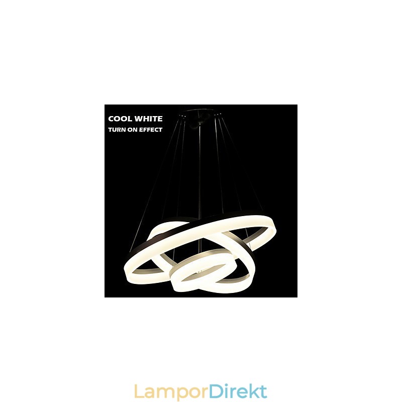 Runt Taklampa Modern Akryllampor Belysning Lyxig Tre Ringar Taklampor Armaturer