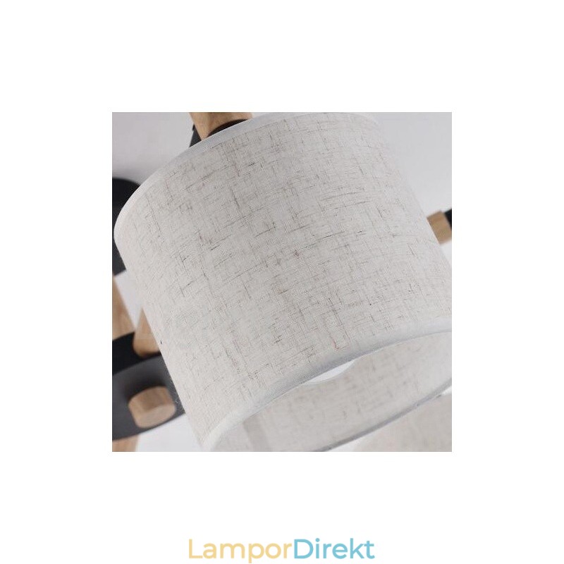Modern Contemporary 6 Ljus Envånings Träkrona Med Trumtyg (Svart Vit)