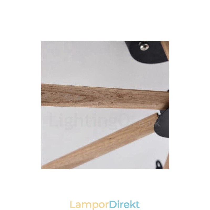 Modern Contemporary 6 Ljus Envånings Träkrona Med Trumtyg (Svart Vit)
