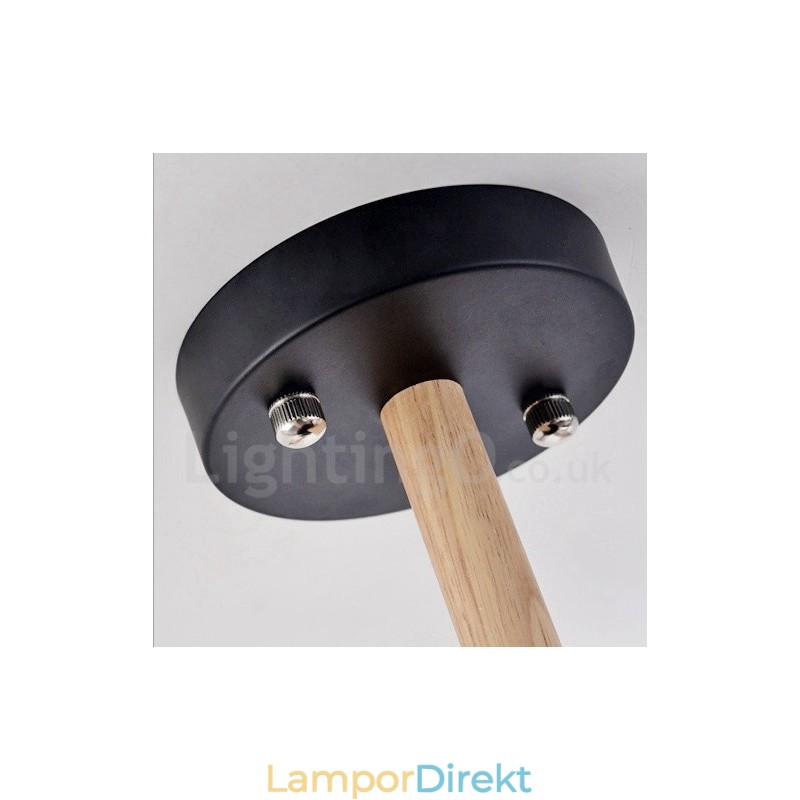 Modern Contemporary 6 Ljus Envånings Träkrona Med Trumtyg (Svart Vit)