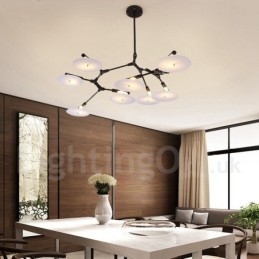 Svart 8 Light Modern Contemporary Chandelier Lamp