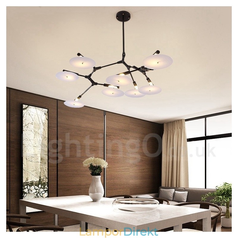 Svart 8 Light Modern Contemporary Chandelier Lamp